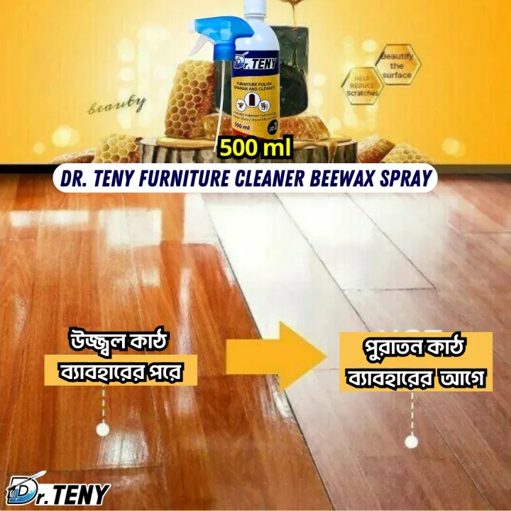 Dr Teny Natural Micro-Molecularized Beeswax Spray, Beeswax Furniture Polish, Bees Wax Furniture Polish and Cleaner, Beeswax Spray Furniture Polish, Wood Seasoning Beewax for Furniture Floor, 500 ml