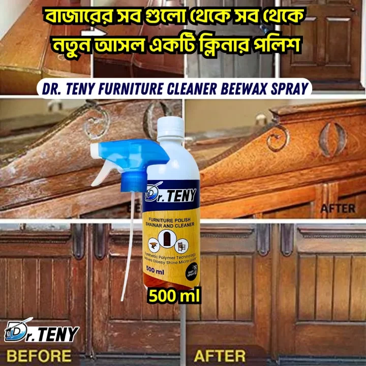Dr Teny Natural Micro-Molecularized Beeswax Spray, Beeswax Furniture Polish, Bees Wax Furniture Polish and Cleaner, Beeswax Spray Furniture Polish, Wood Seasoning Beewax for Furniture Floor, 500 ml
