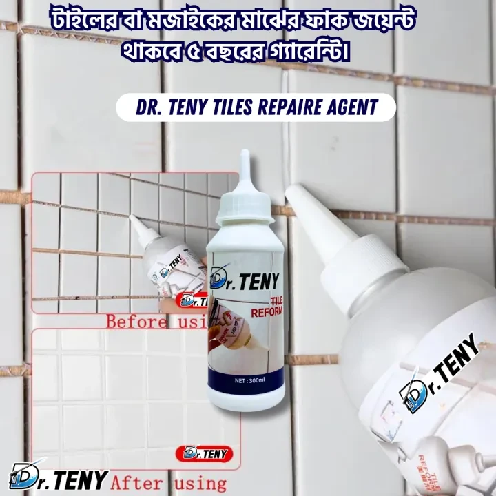 Dr Teny 1 Pcs Tiles Gap filler Waterproof silicone wall joint repair Filling Gaps between Floor and Wall Tiles Tube Paste for Kitchen, Bathroom 300 ml
