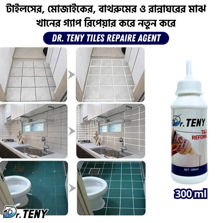 Dr Teny 1 Pcs Tiles Gap filler Waterproof silicone wall joint repair Filling Gaps between Floor and Wall Tiles Tube Paste for Kitchen, Bathroom 300 ml