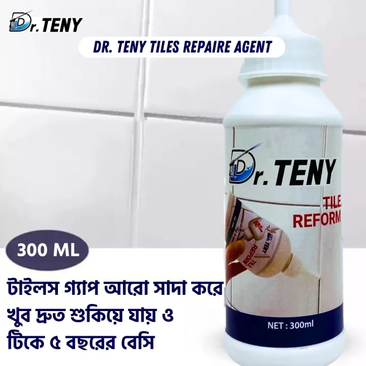 Dr Teny 1 Pcs Tiles Gap filler Waterproof silicone wall joint repair Filling Gaps between Floor and Wall Tiles Tube Paste for Kitchen, Bathroom 300 ml
